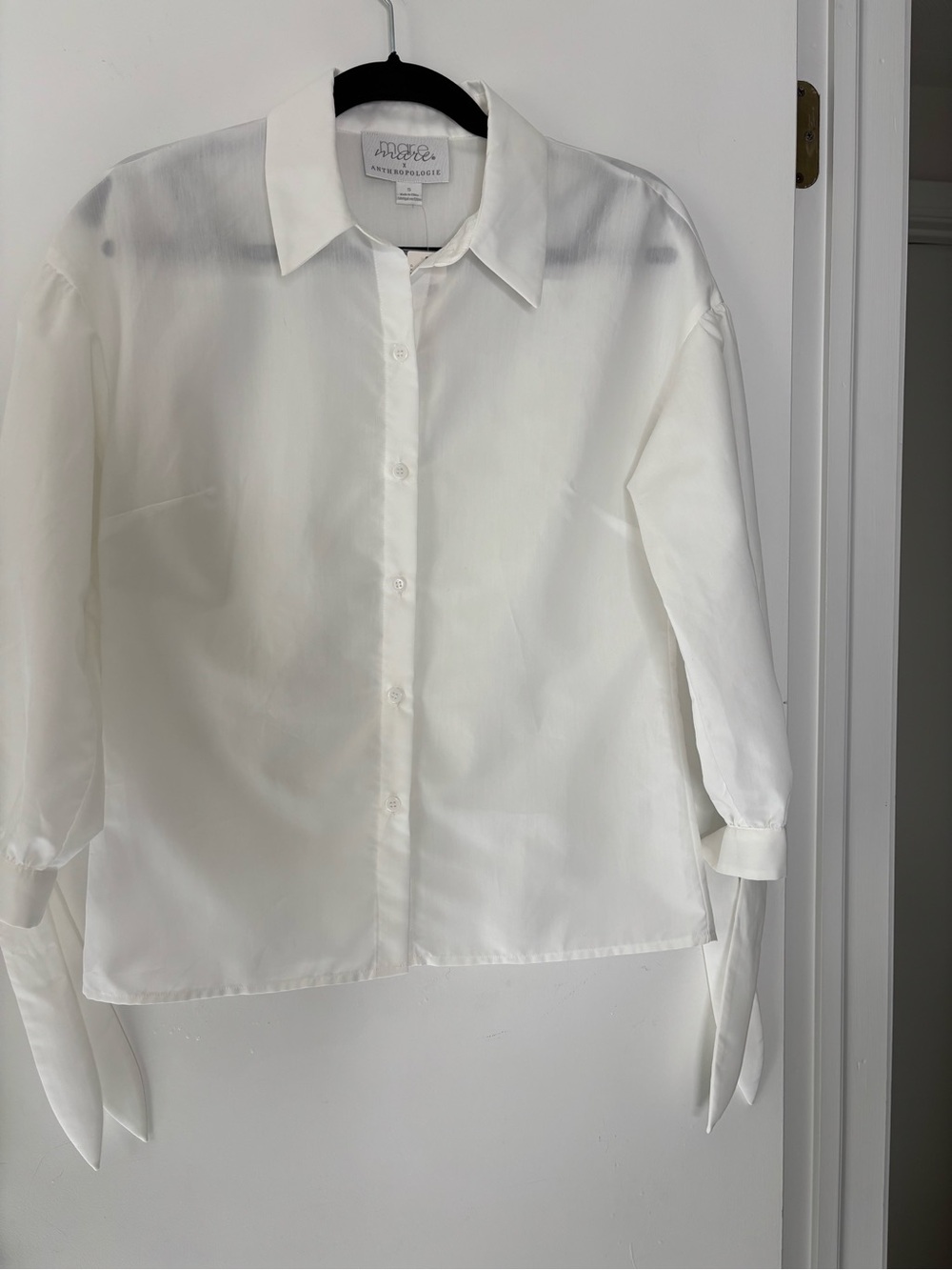 Anthropologie White Button-Up Dress Shirt